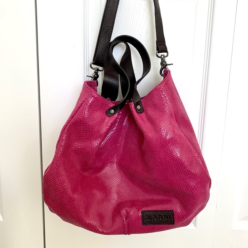 Magenta shoulder tote bag